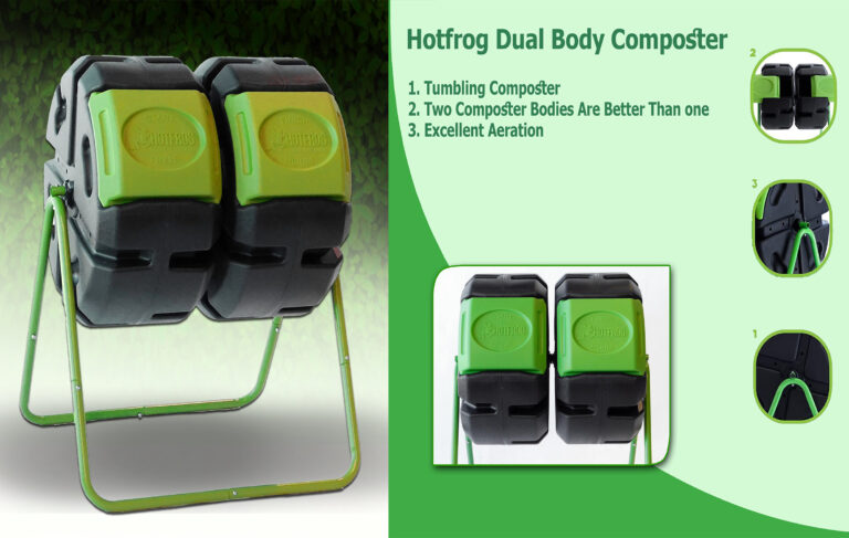 Tumbling Composter :FCMP Outdoor HOTFROG Dual Body Tumbling Composter 2024